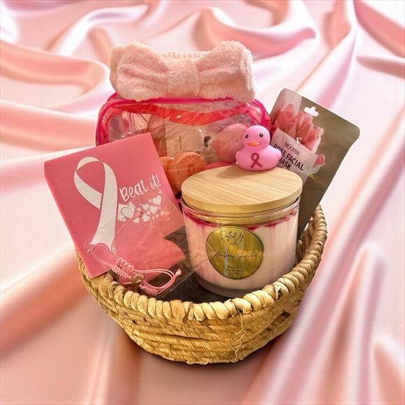 Handmade Other - Breast Cancer Awareness Pink Ribbon Gift Basket